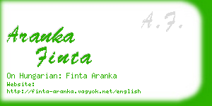 aranka finta business card